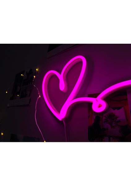 90 cm Kumandalı Neon LED Tasarım Duvar Dekor Aydınlatması - Özelleştirilebilir LED TABELA-111