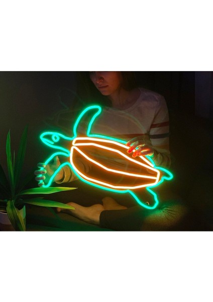 60 cm Kumandalı Neon LED Tasarım Duvar Dekor Aydınlatması - Özelleştirilebilir LED TABELA-108