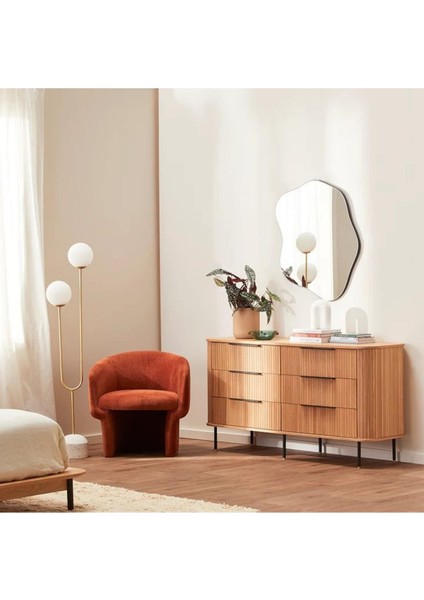 140 cm Asimetrik Duvar Dekorasyon Aynası - Konsol Üstü Salon Dekorasyon AYNASI-268 fiyatları