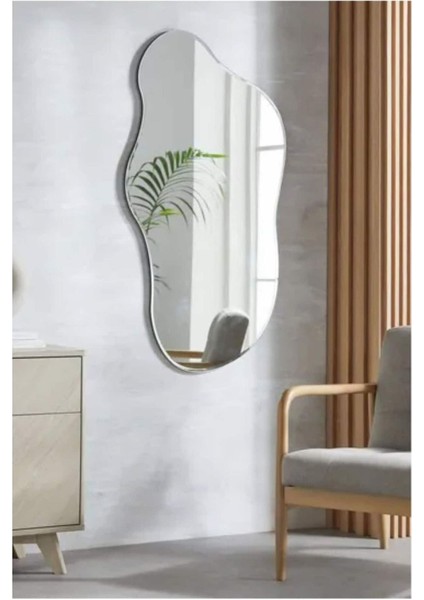 130 cm Asimetrik Duvar Dekorasyon Aynası - Konsol Üstü Salon Dekorasyon AYNASI-653