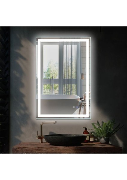 70 cm Ledli Banyo Aynası-Konsol Makyaj Aynası