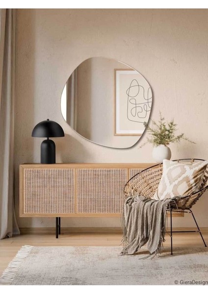 130 cm Asimetrik Duvar Dekorasyon Aynası - Konsol Üstü Salon Dekorasyon AYNASI-155