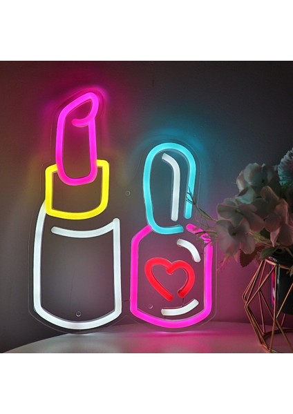 90 cm Kumandalı Neon LED Tasarım Duvar Dekor Aydınlatması - Özelleştirilebilir LED Tabela-59 modelleri