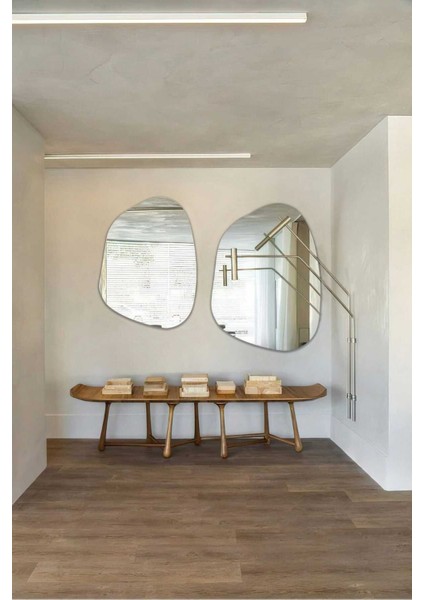 90 cm Asimetrik Duvar Dekorasyon Aynası - Konsol Üstü Salon Dekorasyon Aynası (Tek FIYATIDIR)-119