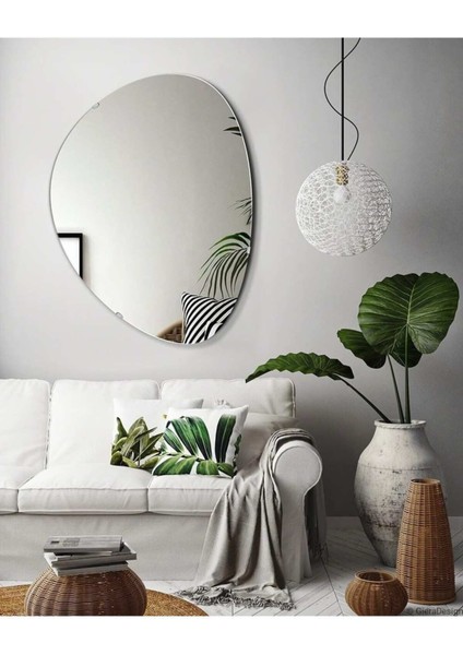 140 cm Asimetrik Duvar Dekorasyon Aynası - Konsol Üstü Salon Dekorasyon AYNASI-885