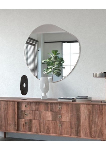 80 cm Asimetrik Duvar Dekorasyon Aynası - Konsol Üstü Salon Dekorasyon AYNASI-134