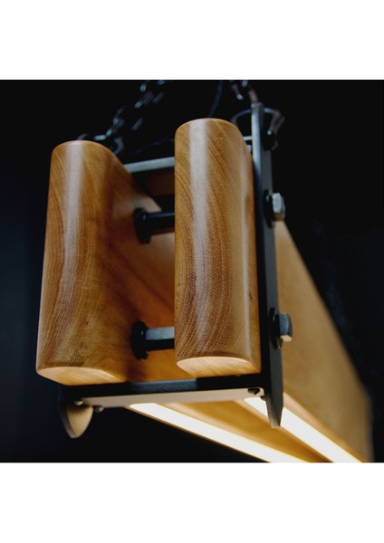 160 cm Modern Tasarımlı Dekoratif Aydınlatma Avizesi -Doğal Masif Ahşap Iç Mekan Aydınlatması modelleri