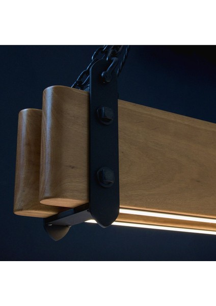 160 cm Modern Tasarımlı Dekoratif Aydınlatma Avizesi -Doğal Masif Ahşap Iç Mekan Aydınlatması indirimleri