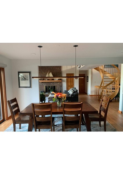 180 cm Modern Tasarımlı Dekoratif Aydınlatma Avizesi -Doğal Masif Ahşap Iç Mekan Aydınlatması fırsatları