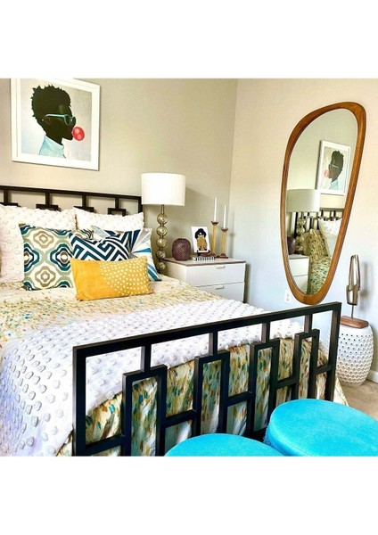 190 cm Asimetrik Dekoratif Duvar Boy Aynası-Doğal Ahşap Masif ÇERÇEVELI(ÖZELLEŞTIRILEBILIR)-123 fırsatları