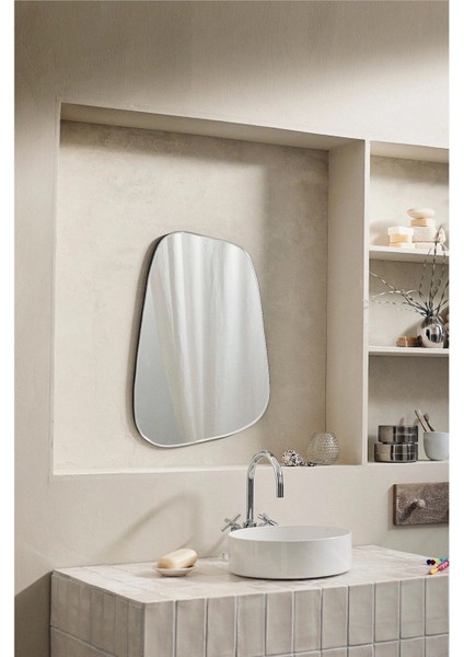 70 cm Asimetrik Duvar Dekorasyon Aynası - Konsol Üstü Salon Dekorasyon AYNASI-197