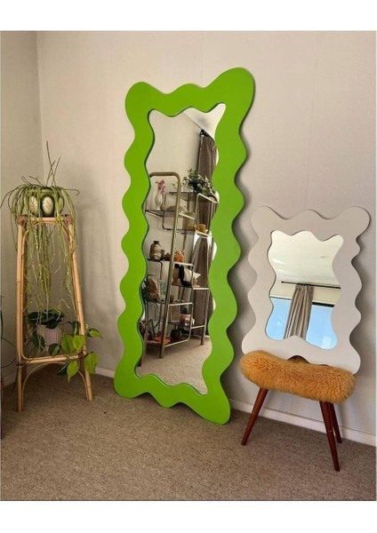 150 cm Dalga Desenli Dekoratif Duvar Boy Aynası