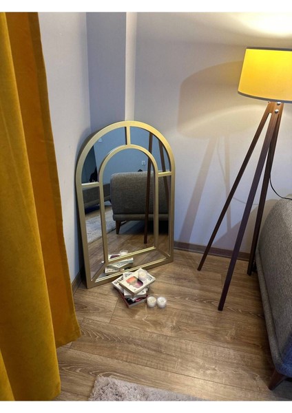Oval Pencereli Ahşap Duvar Dekorasyon Aynası - 140 x 80 cm fiyatları
