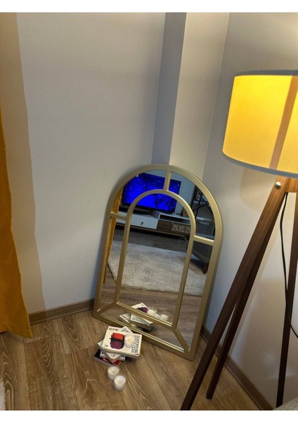 Oval Pencereli Ahşap Duvar Dekorasyon Aynası - 140 x 80 cm modelleri