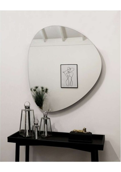 100 cm Asimetrik Duvar Dekorasyon Aynası - Konsol Üstü Salon Dekorasyon AYNASI-827