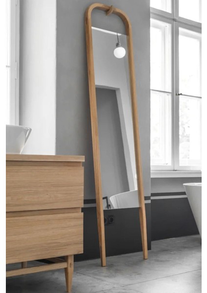 180 cm Dekoratif Duvar Boy Aynası-Doğal Ahşap Masif ÇERÇEVELI(ÖZELLEŞTIRILEBILIR)-289