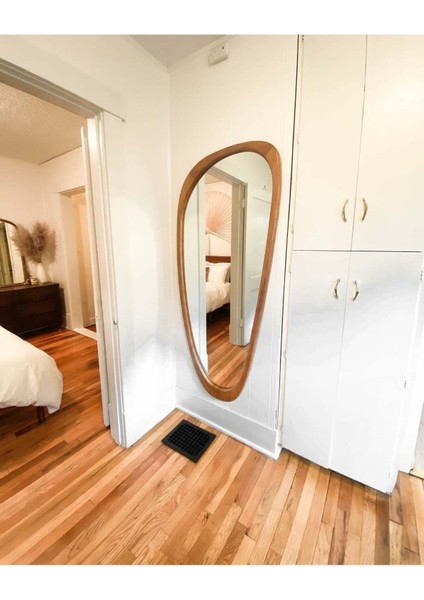 180 cm Asimetrik Dekoratif Duvar Boy Aynası-Doğal Ahşap Masif ÇERÇEVELI(ÖZELLEŞTIRILEBILIR)-190 fırsatları