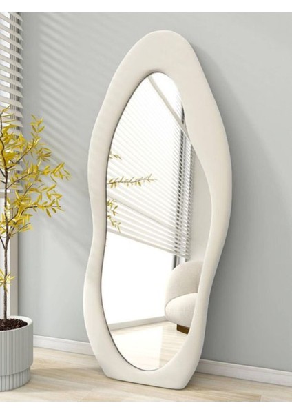 150 cm Kadife Kumaş Çerçeveli Dekoratif Duvar Boy Aynası - Konsol Üstü Salon Aynası fiyatları