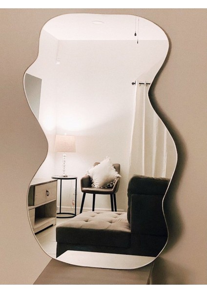 130 cm Asimetrik Duvar Dekorasyon Aynası - Konsol Üstü Salon Dekorasyon AYNASI-466 modelleri