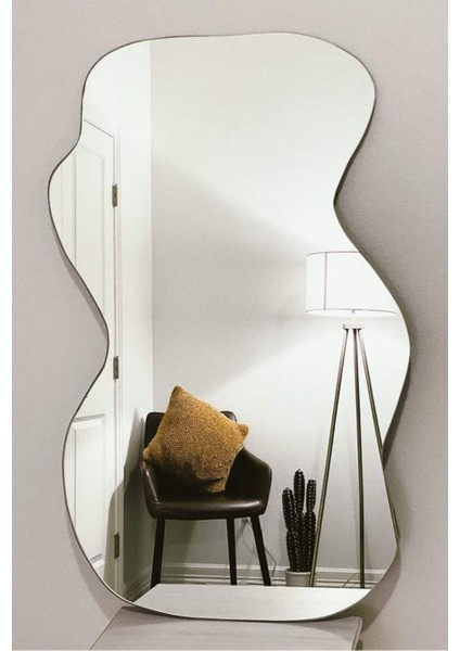 130 cm Asimetrik Duvar Dekorasyon Aynası - Konsol Üstü Salon Dekorasyon AYNASI-466 fırsatları