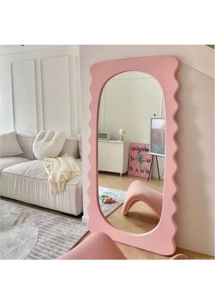 150 cm Dalga Desenli Dekoratif Duvar Boy Aynası
