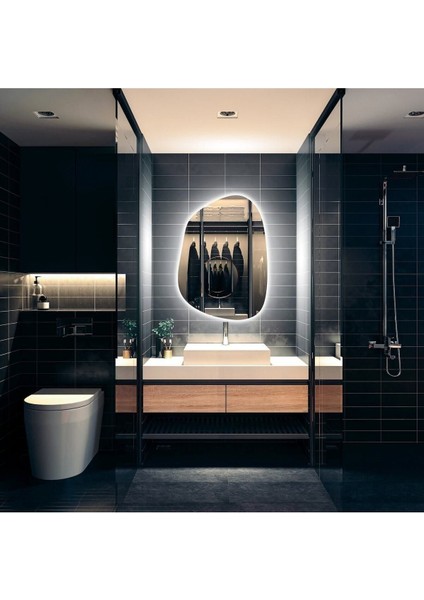 80 cm Ledli Banyo Aynası-Konsol Makyaj Aynası