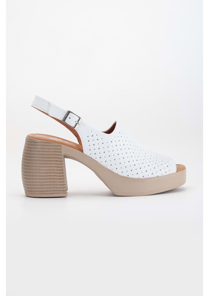 Kadın Deri Kalın Topuklu Sandalet - Siyah modelleri