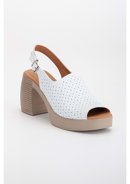 Kadın Deri Kalın Topuklu Sandalet - Siyah fırsatları