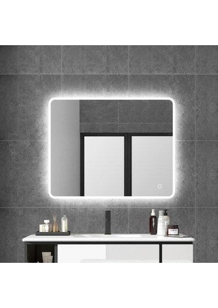 80 cm Ledli Banyo Aynası-Konsol Makyaj Aynası