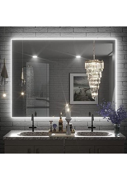 90 cm Ledli Banyo Aynası-Konsol Makyaj Aynası