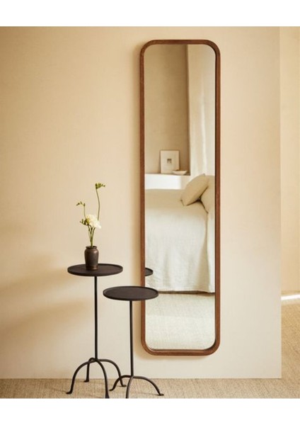 170 cm Dekoratif Duvar Boy Aynası-Doğal Ahşap Masif Çerçeveli(Özelleştirilebilir)-70