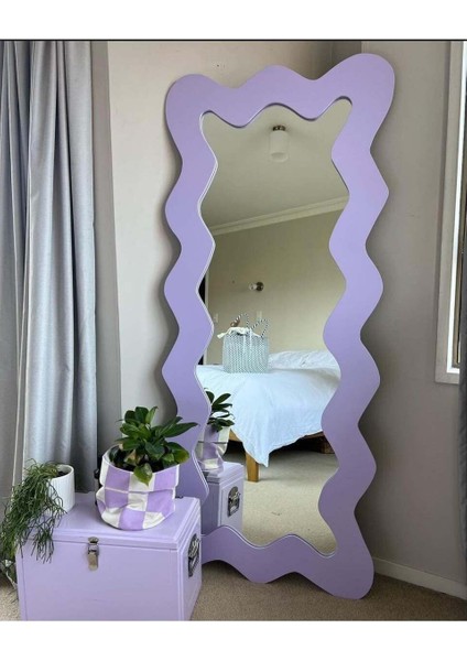 180 cm Dalga Desenli Dekoratif Duvar Boy Aynası