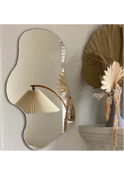 90 cm Asimetrik Duvar Dekorasyon Aynası - Konsol Üstü Salon Dekorasyon AYNASI-494