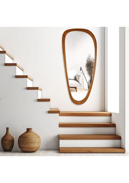 200 cm Asimetrik Dekoratif Duvar Boy Aynası-Doğal Ahşap Masif Çerçeveli(Özelleştirilebilir)-56 modelleri