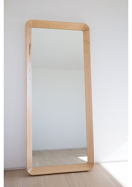 180 cm Dekoratif Duvar Boy Aynası-Doğal Ahşap Masif Çerçeveli(Özelleştirilebilir)-80 indirimleri