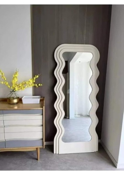 150 cm Dalga Desenli Dekoratif Duvar Boy Aynası