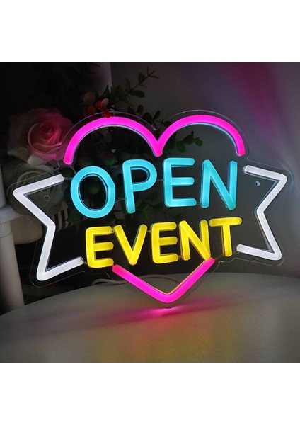 60 cm Kumandalı Neon LED Tasarım Duvar Dekor Aydınlatması - Özelleştirilebilir LED Tabela-88