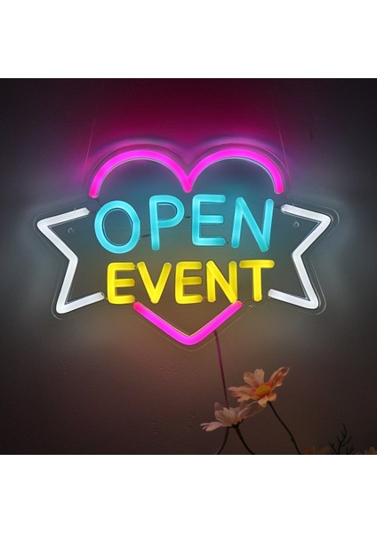 60 cm Kumandalı Neon LED Tasarım Duvar Dekor Aydınlatması - Özelleştirilebilir LED Tabela-88