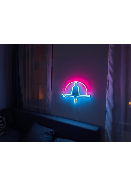 90 cm Kumandalı Neon LED Tasarım Duvar Dekor Aydınlatması - Özelleştirilebilir LED TABELA-121