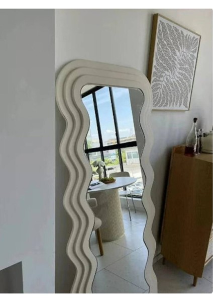 150 cm Dalga Desenli Dekoratif Duvar Boy Aynası