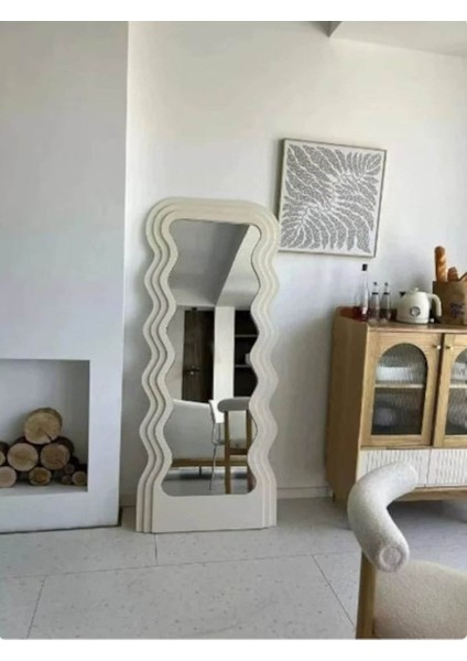 150 cm Dalga Desenli Dekoratif Duvar Boy Aynası