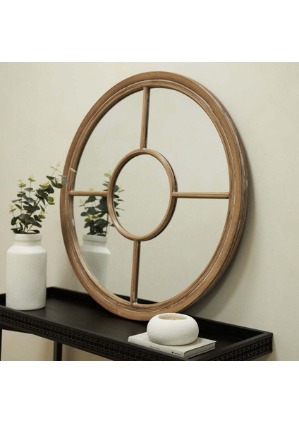90 cm Dekoratif Tasarım Ahşap Konsol Üstü Duvar Aynası - Pinterest Duvar Dekor Aynası - 45