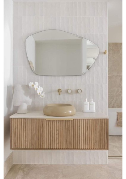 90 cm Asimetrik Duvar Dekorasyon Aynası - Konsol Üstü Salon Dekorasyon Aynası-27 modelleri