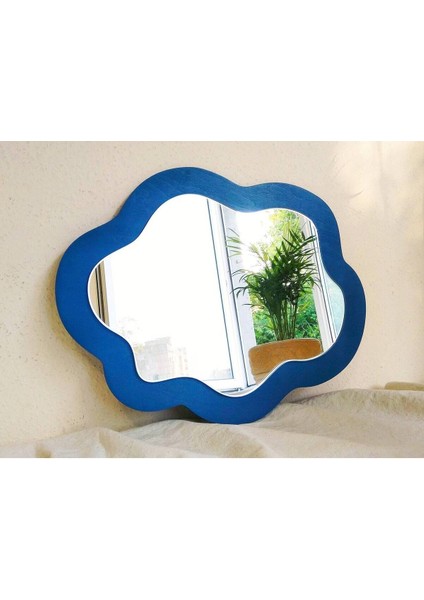 Asimetrik Kıvrımlı Masaüstü Makyaj Aynası - Tatlı Duvar Dekor Aynası - 1 (Renk MEVCUT)-45 x 36 cm