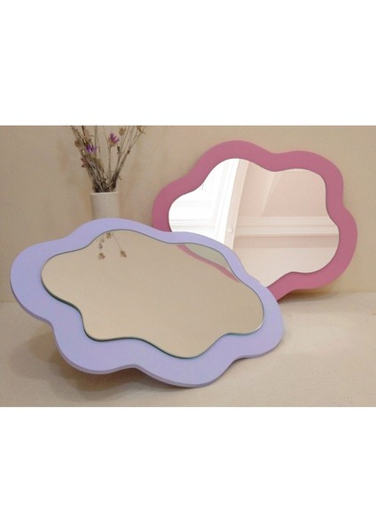 Asimetrik Kıvrımlı Masaüstü Makyaj Aynası - Tatlı Duvar Dekor Aynası - 1 (Renk MEVCUT)-45 x 36 cm indirimleri