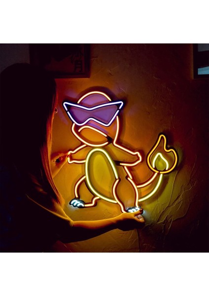 90 cm Kumandalı Neon LED Tasarım Duvar Dekor Aydınlatması - Özelleştirilebilir LED TABELA-189