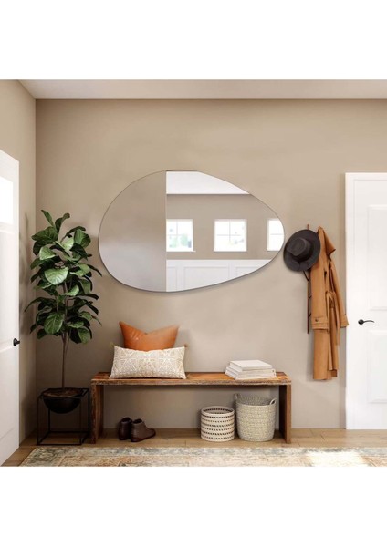 120 cm Asimetrik Duvar Dekorasyon Aynası - Konsol Üstü Salon Dekorasyon AYNASI-170