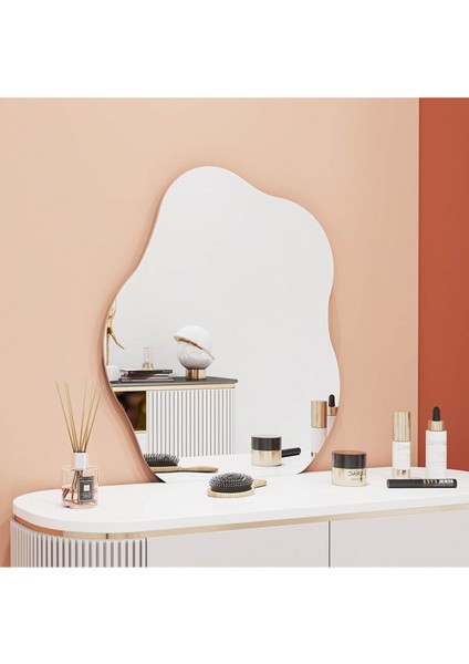 70 cm Asimetrik Duvar Dekorasyon Aynası - Konsol Üstü Salon Dekorasyon AYNASI-663