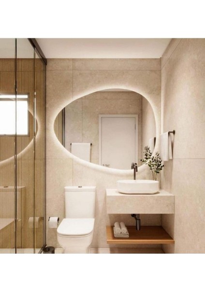 60 cm Ledli Banyo Aynası-Konsol Makyaj Aynası