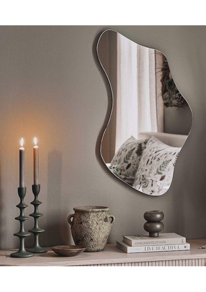 90 cm Asimetrik Duvar Dekorasyon Aynası - Konsol Üstü Salon Dekorasyon AYNASI-703 fiyatları